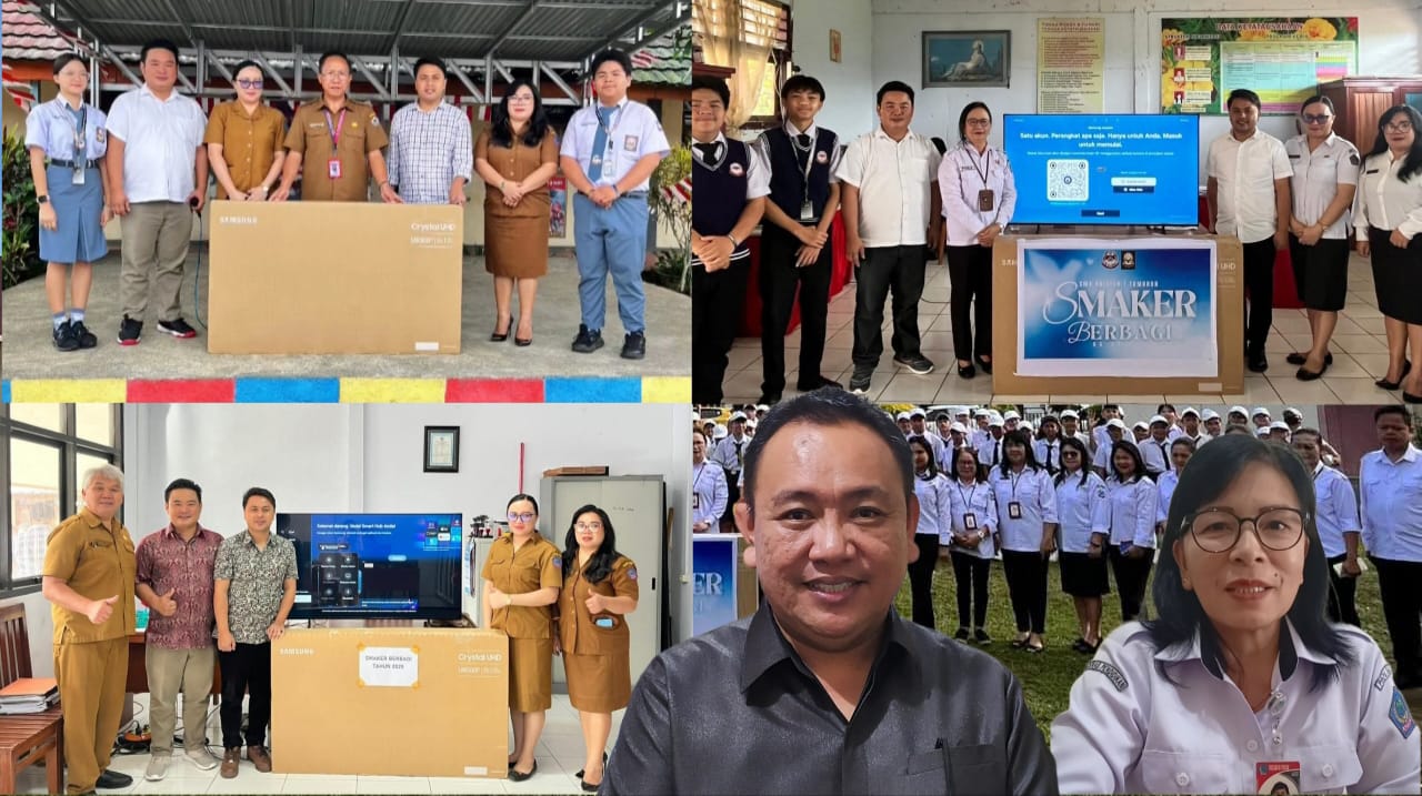 SMAKER 1 Tomohon Beri Bantuan Smart Tv Buat SMP